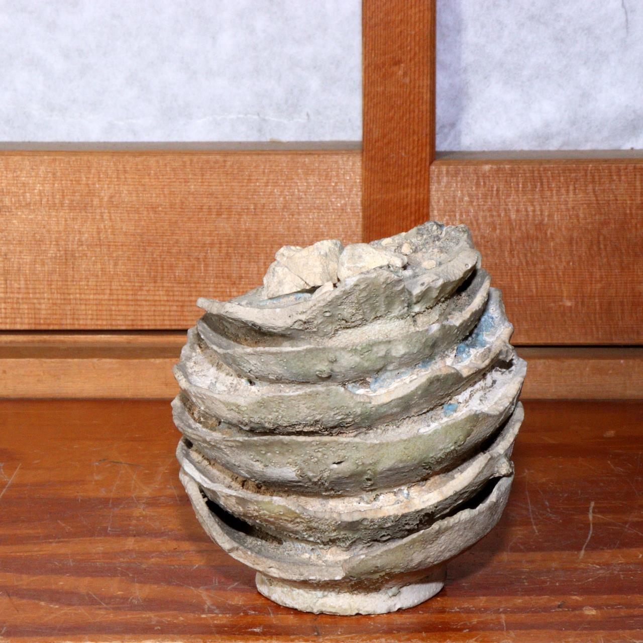 Antique Seto Yama Hai Chawan Object Pottery shards Ceramic Cup Japan PCP202