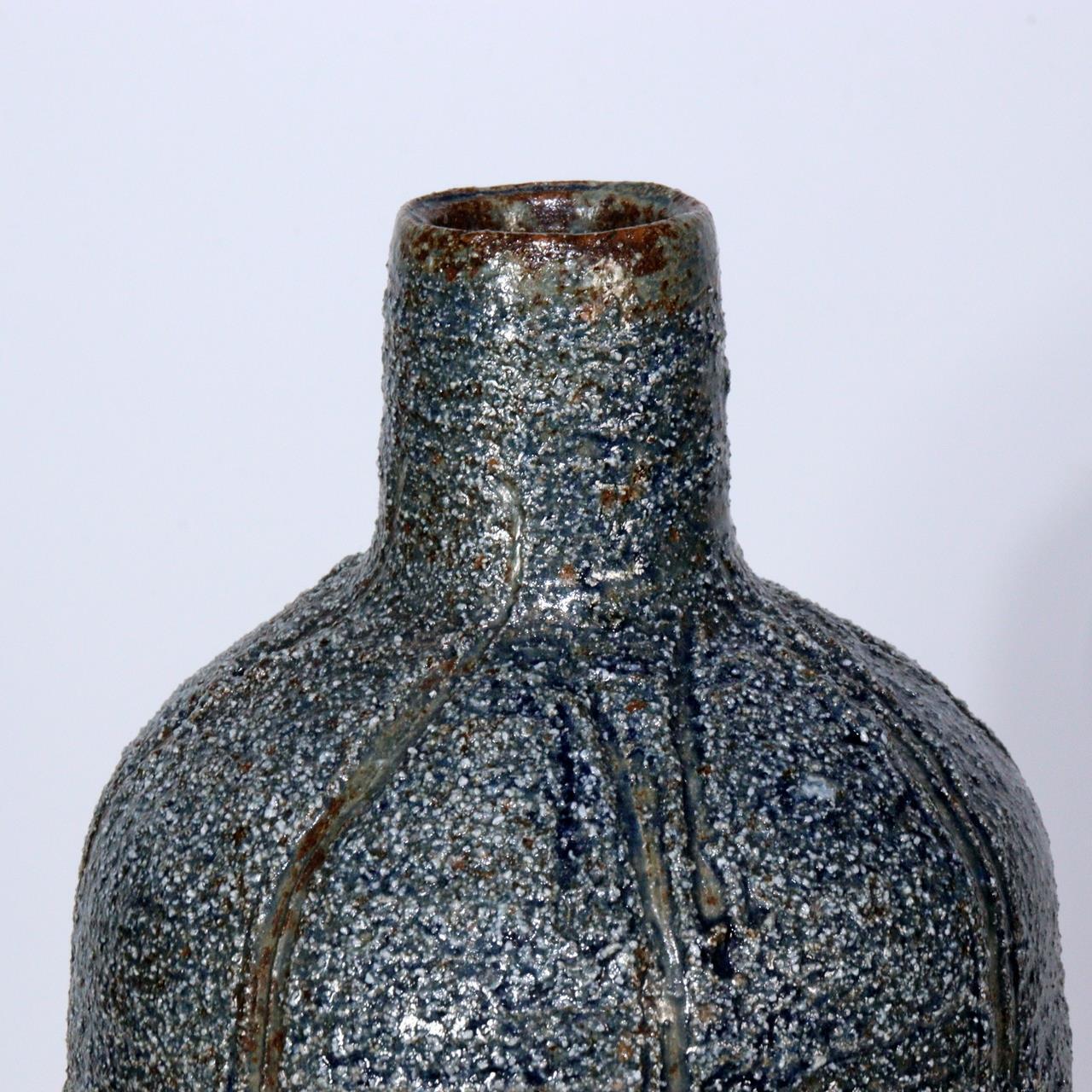 Japanese Banko yaki ceramic ware vase flower Kuroda Kouraku w / box PV250