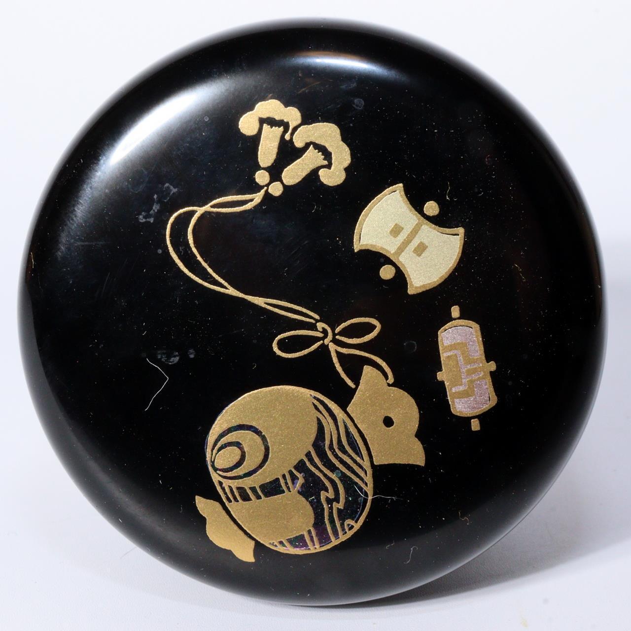 Natsume Toyama Shosai Japanese Wooden Black Lacquer Tea container sado WO371