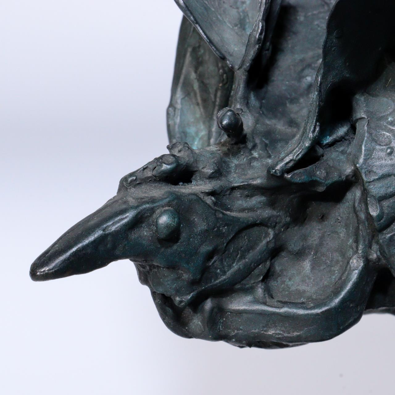 Japanese Bronze Konotori stork Figurine ornament Ryokichi Mukai BOS866
