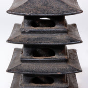 Japanese Iron Five storied pagoda ornament Temple Buddhism BOS848
