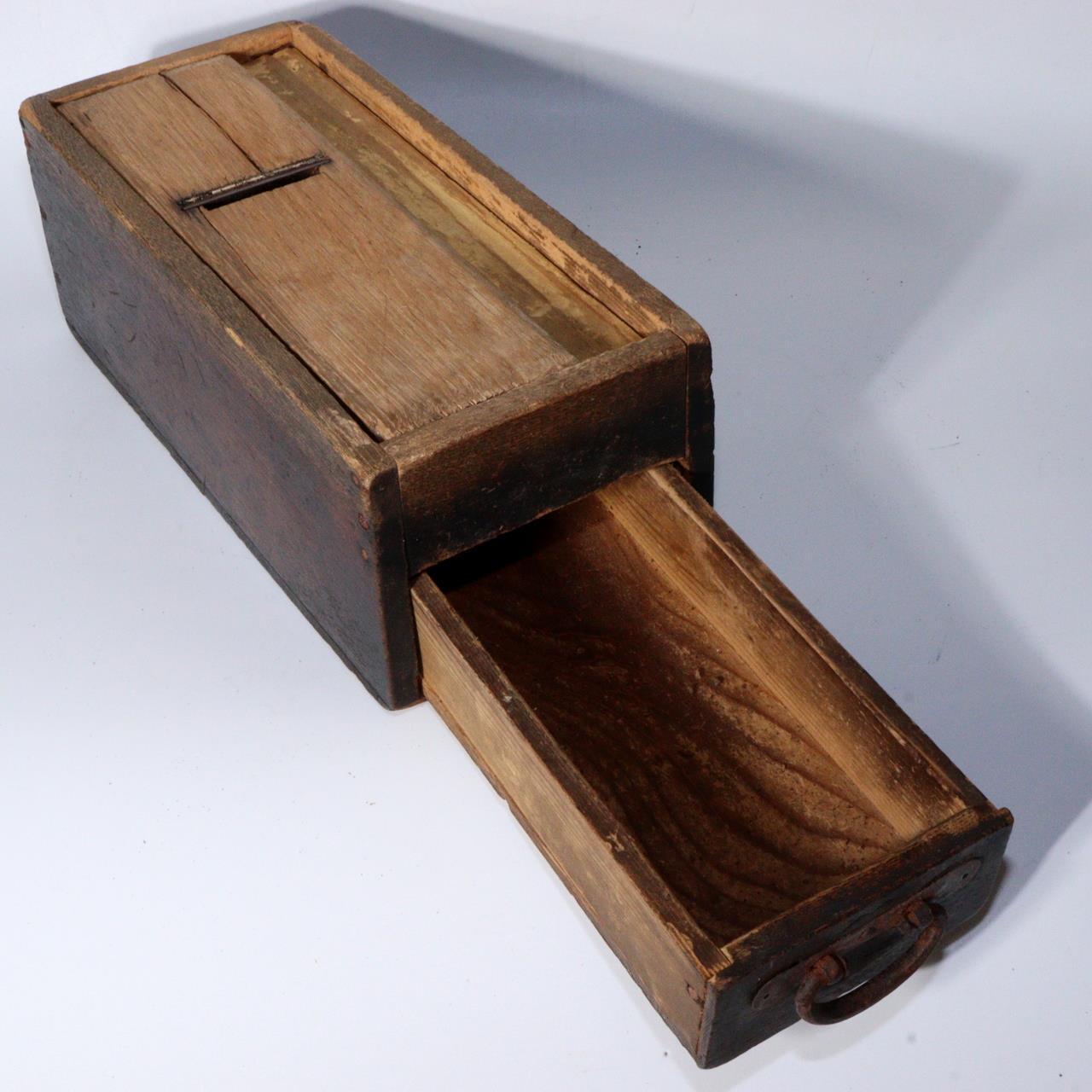 Japanese Antique wooden Bonito flakes box katsuobushi Shaving Tool Drawer WBX247