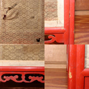 Japanese Antique Red Lacquered wooden hanging lantern Andon Lamp VG260