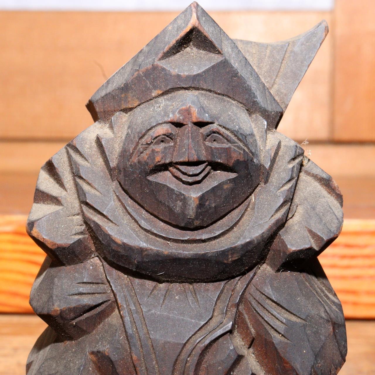 Japanese pottery Wood clay Buddha statue Ebisu Daikoku Inari Fox ornament WB171