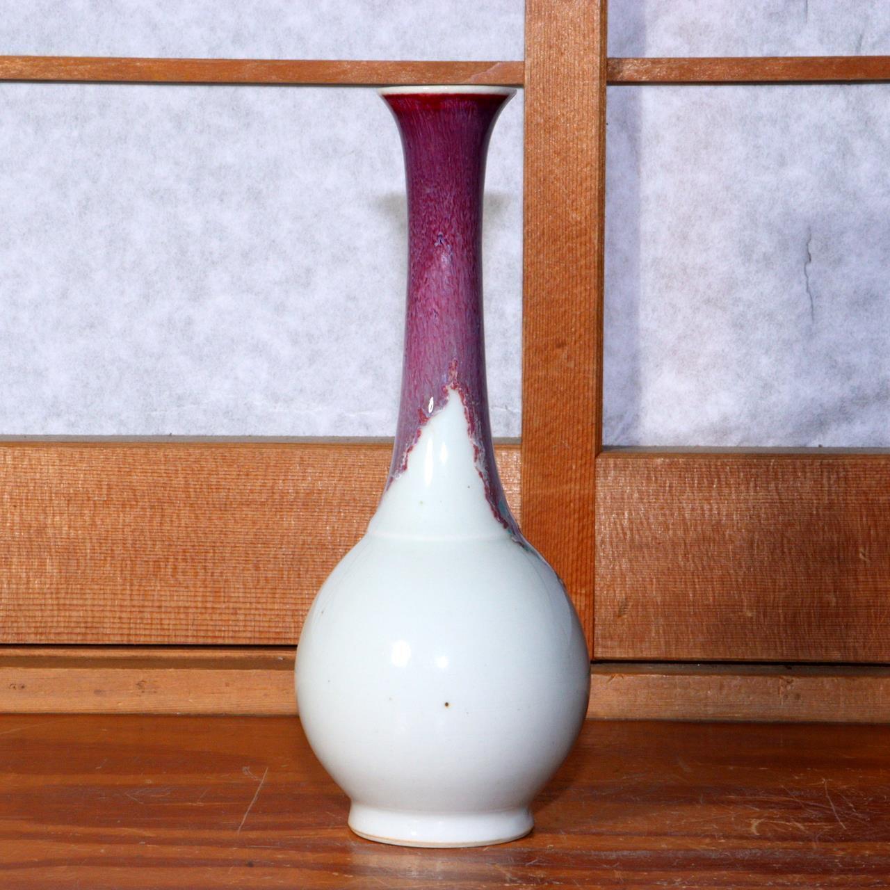 Japanese Glaze Flower vase Matsuyama Gaei porcelain vase signed w / box PV232