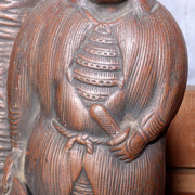 Japanese Bizen ware pottery ceramic Statue vase ornament signed w / box BW74