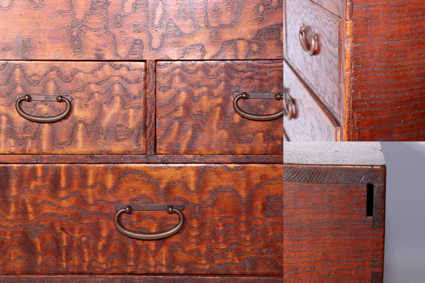 Japanese Vintage Wooden Drawer Sewing Box Tansu Chest Haribako WBX289