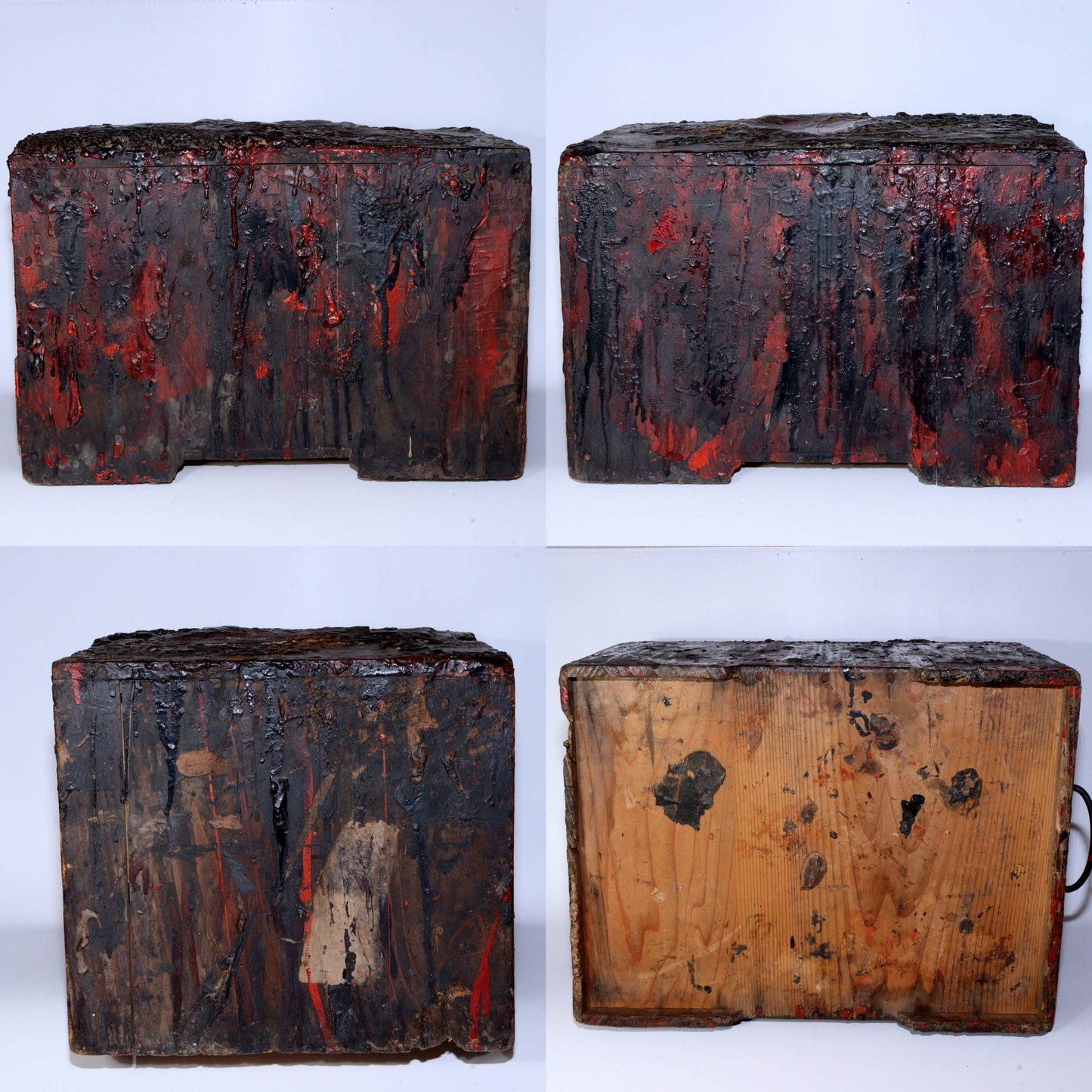 Antique Japanese Aizu Lacquerware Craftsman's Workbench Drawer Chest Tansu Art
