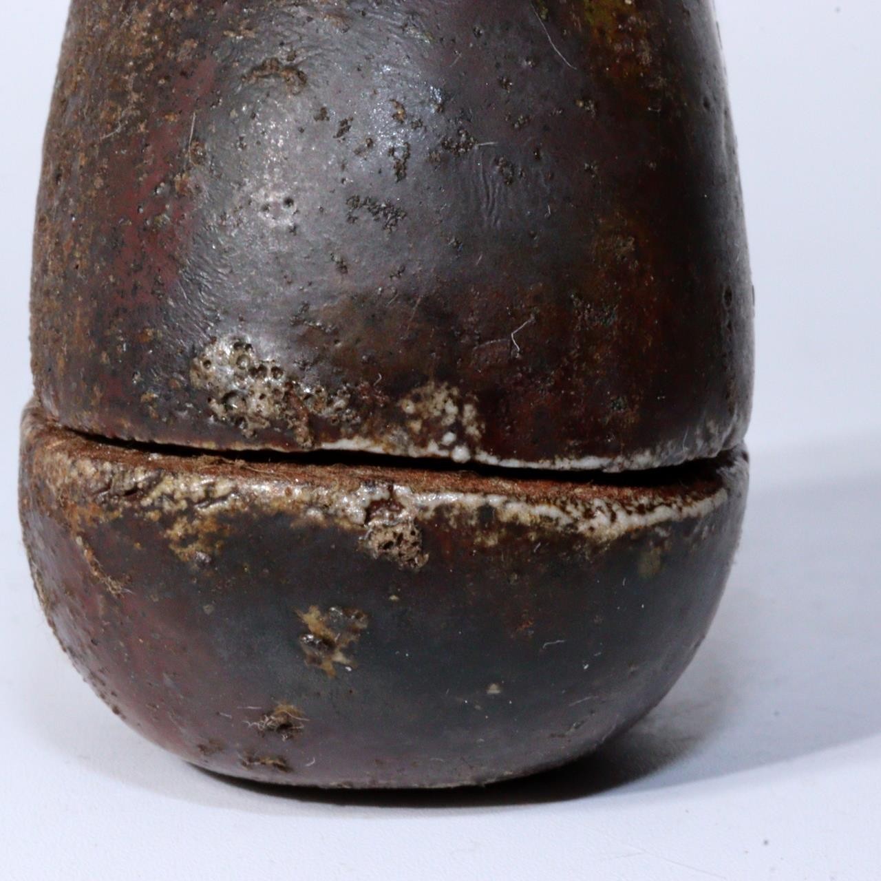 Japanese Bizen ware Kogo Incense container Chestnut pottery ceramic w box BW79