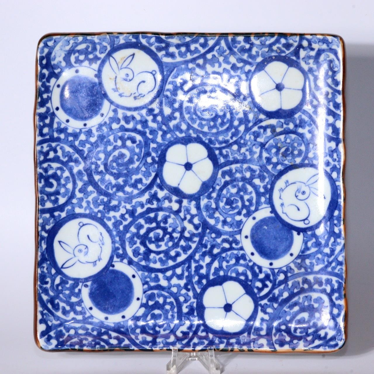 Japanese Antique Imari ware Plate Rabbit design porcelain Arita IP122