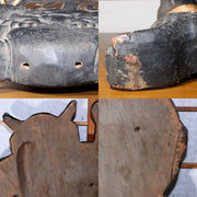 Japanese Antique medicine Signboard wooden Oni demon Collectible Kanban WO401