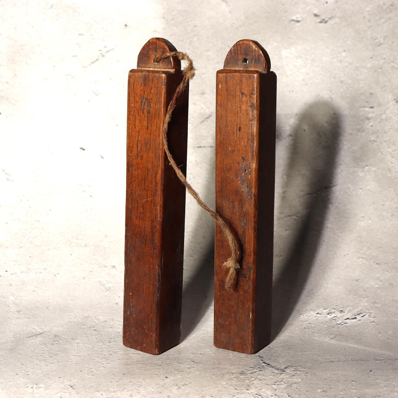 Vintage Japanese Small Wooden Clappers Hyoshigi Traditional