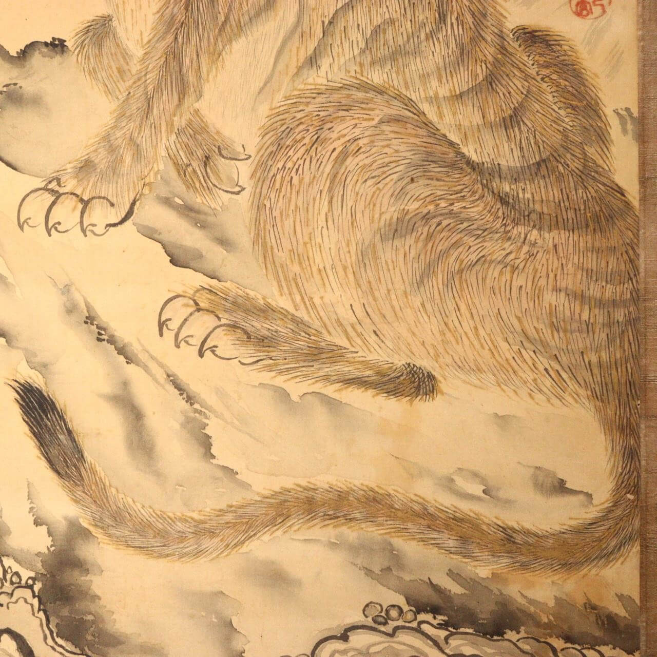 Japanese Kakejiku hanging scroll Dragon and Tiger Emakimono ASO384