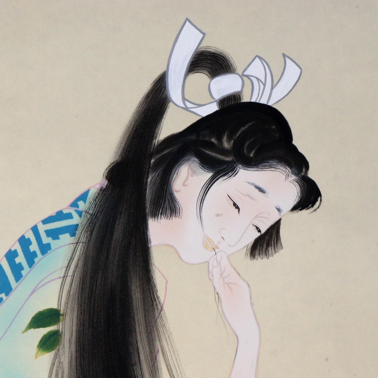 Japanese Kakejiku ghost hanging scroll Beautiful woman painting Emakimono ASO381