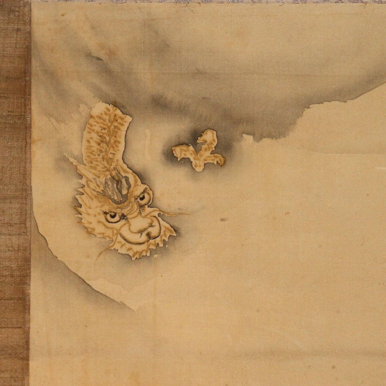 Japanese Kakejiku hanging scroll Dragon and Tiger Emakimono ASO384
