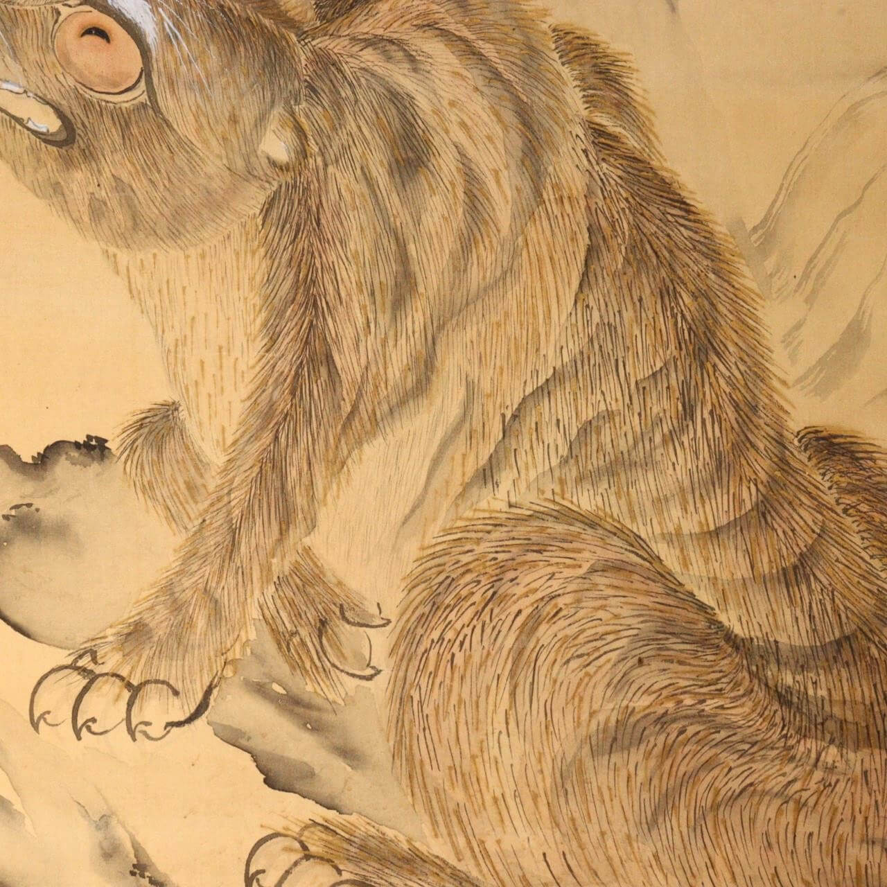 Japanese Kakejiku hanging scroll Dragon and Tiger Emakimono ASO384