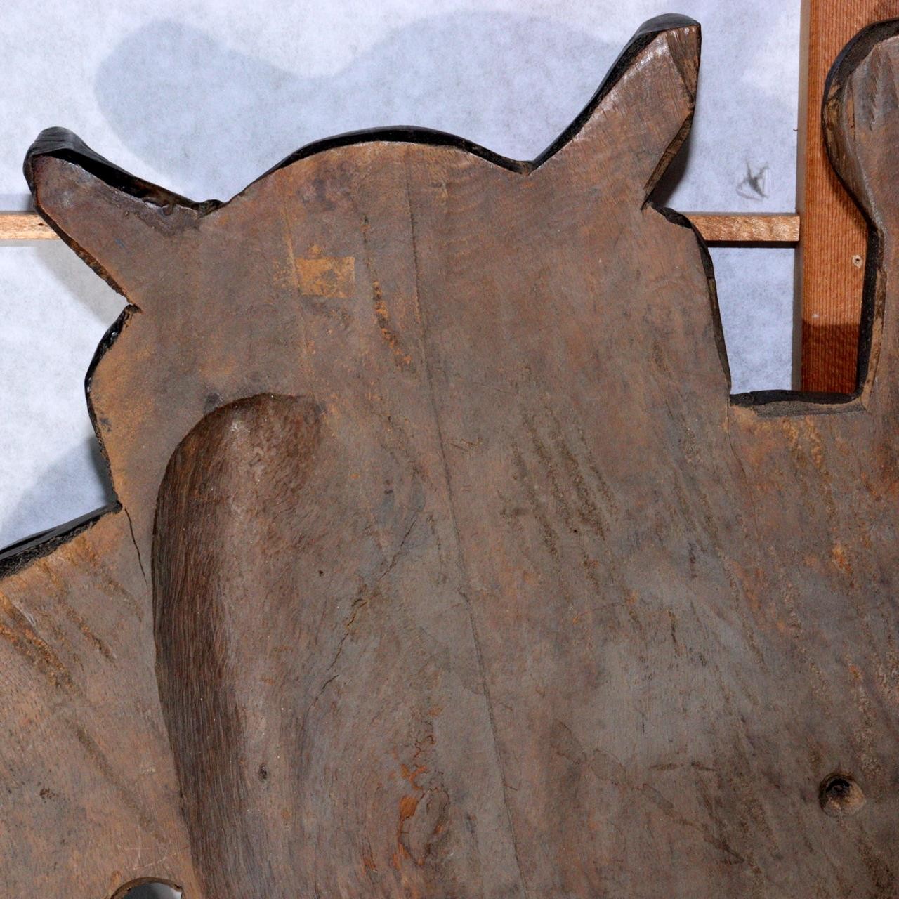 Japanese Antique medicine Signboard wooden Oni demon Collectible Kanban WO401