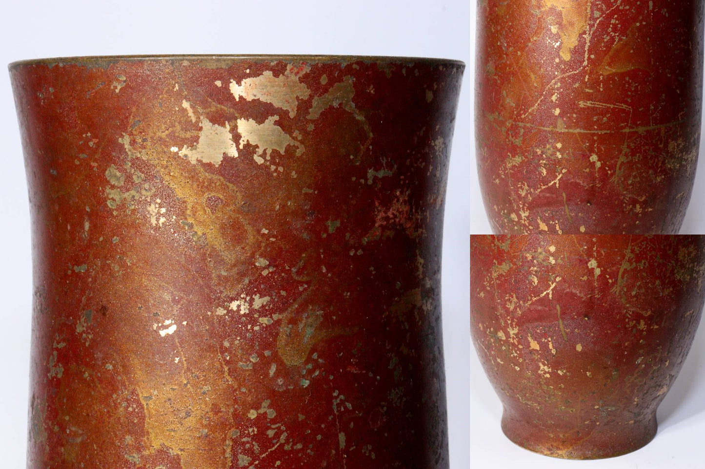 Vintage Japanese Bronze Vase – Reddish-Brown Patina – Signed – Mid-20C BV605 -1