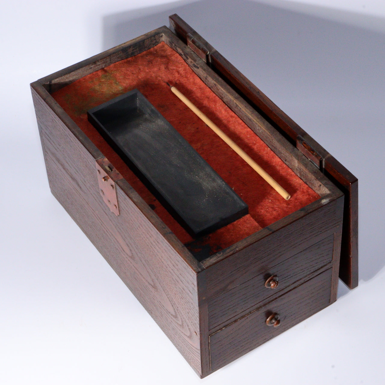A slightly smaller hanging Inkstone box Kake Suzuri Wooden Japanese WBX278