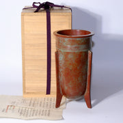 Tando Marutani Japanese Vintage Bronze Vase Unique Tripod Design Art Deco BV588