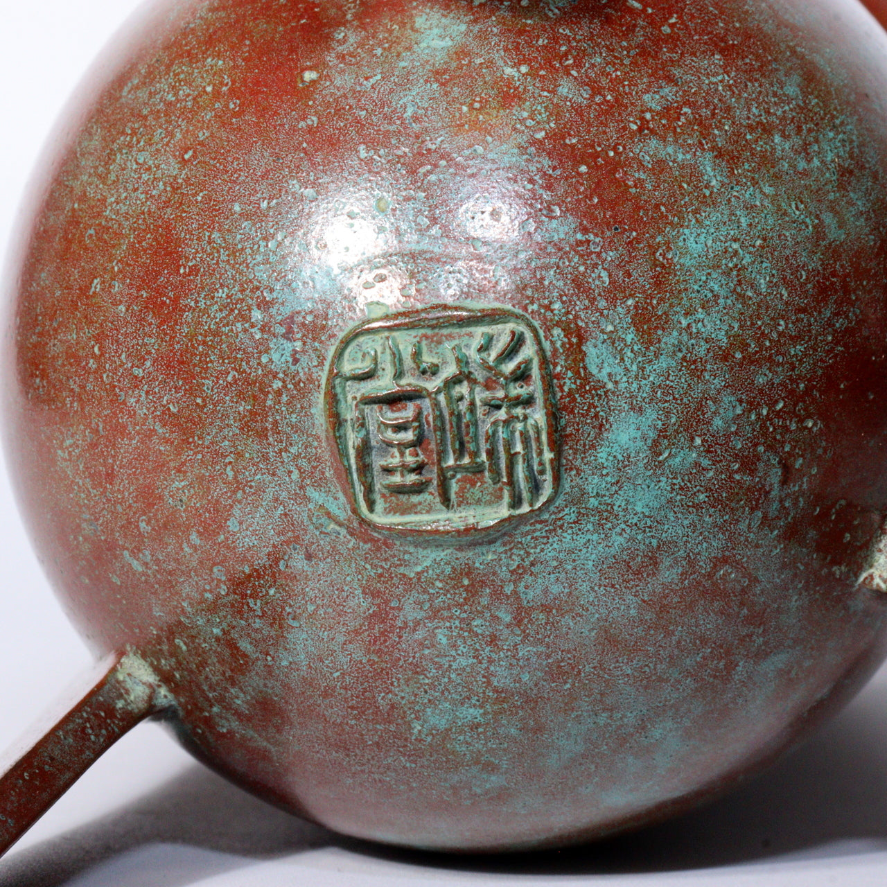 Tando Marutani Japanese Vintage Bronze Vase Unique Tripod Design Art Deco BV588