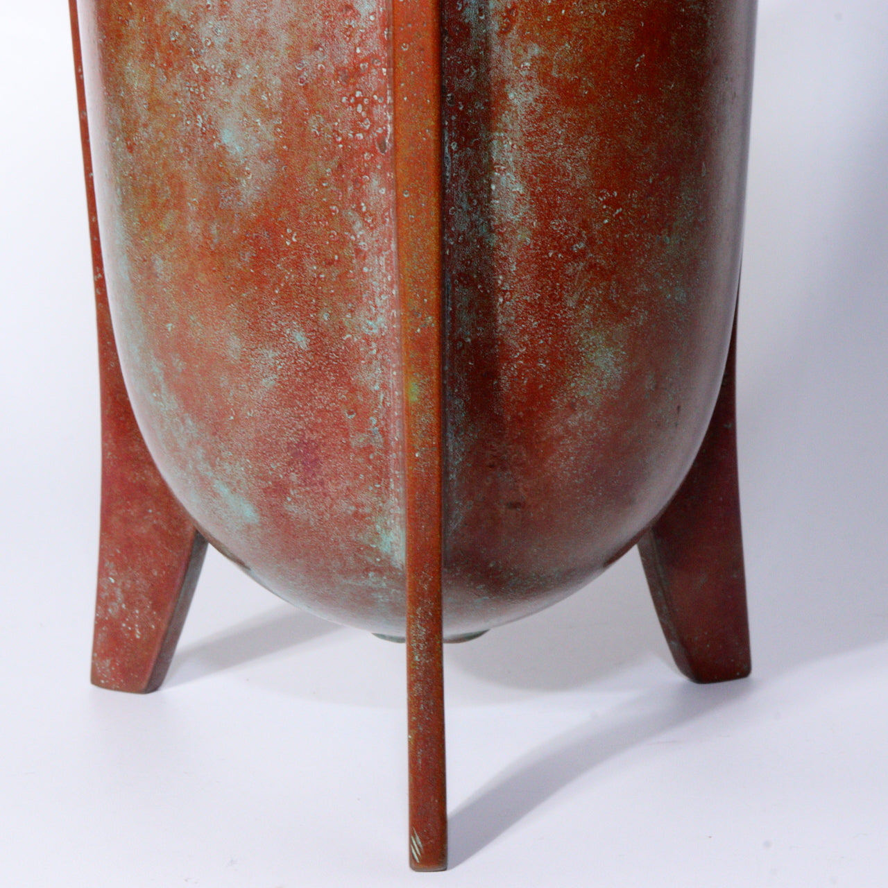 Tando Marutani Japanese Vintage Bronze Vase Unique Tripod Design Art Deco BV588