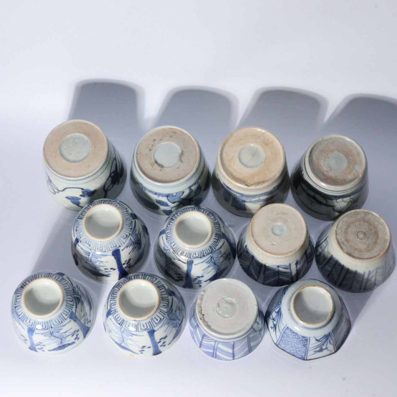 Antique Japanese Blue & White Porcelain Cups - Reference Pieces Soba choko IP112
