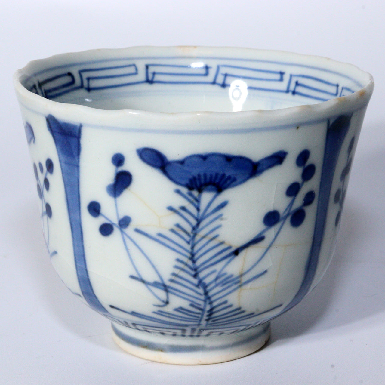 Antique Japanese Blue & White Porcelain Cups - Reference Pieces Soba choko IP112