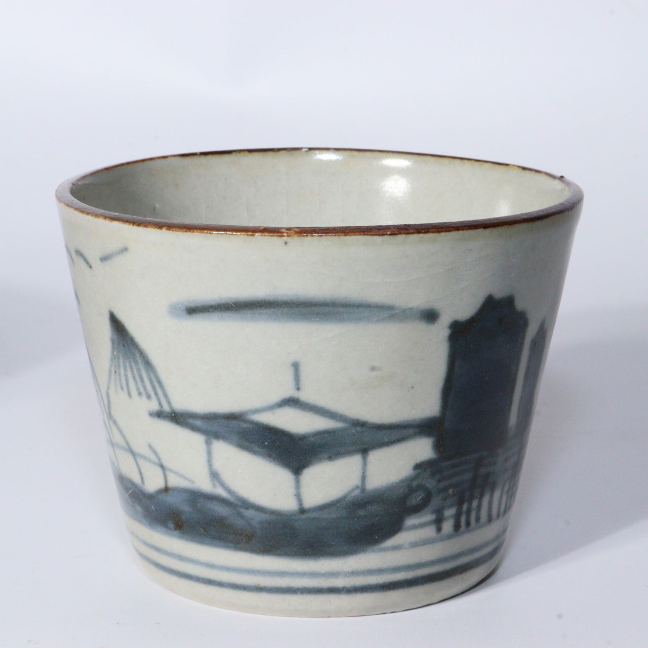 Antique Japanese Blue & White Porcelain Cups - Reference Pieces Soba choko IP112