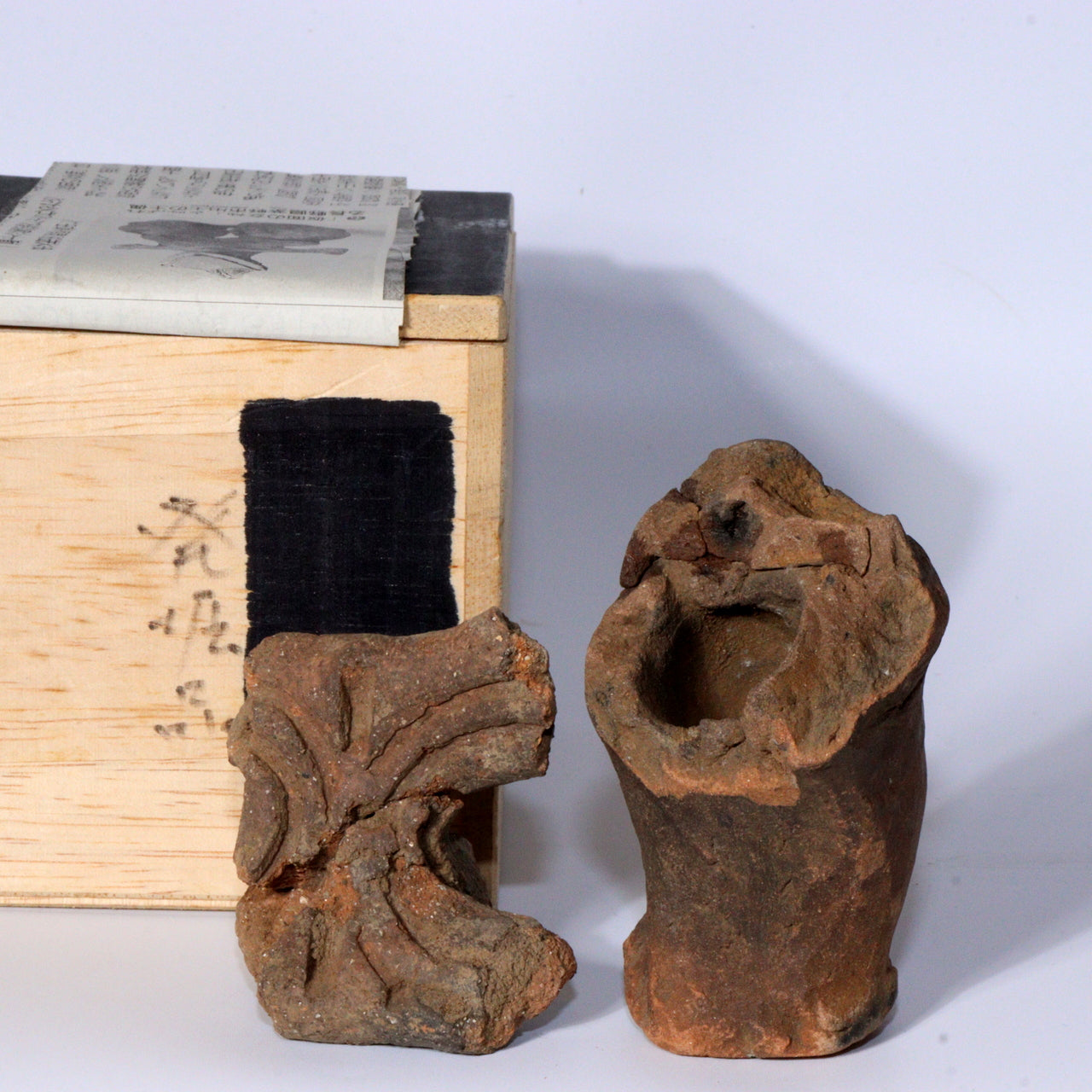 Japanese Antique Jomon Dogu Earthen figure Jomo doki figurines part of foot etc