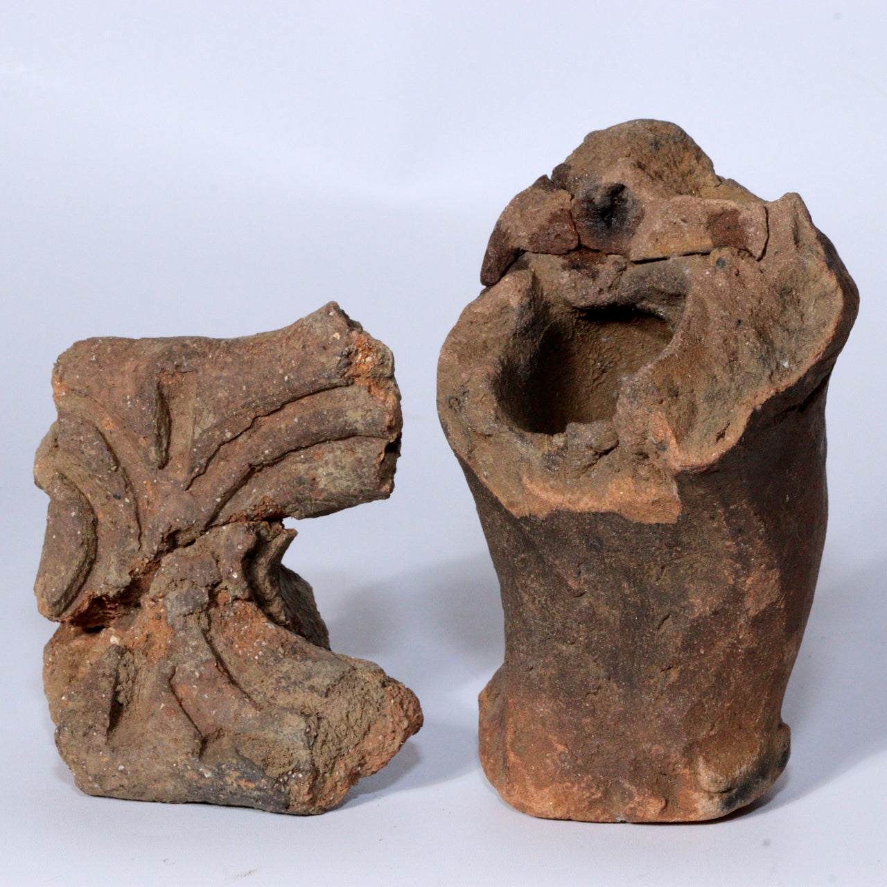 Japanese Antique Jomon Dogu Earthen figure Jomo doki figurines part of foot etc
