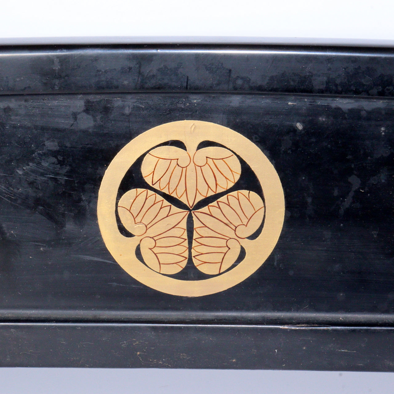 Japanese wooden Sword Rack Stand Tokugawa family crest Mitsuba-Aoi SWR349