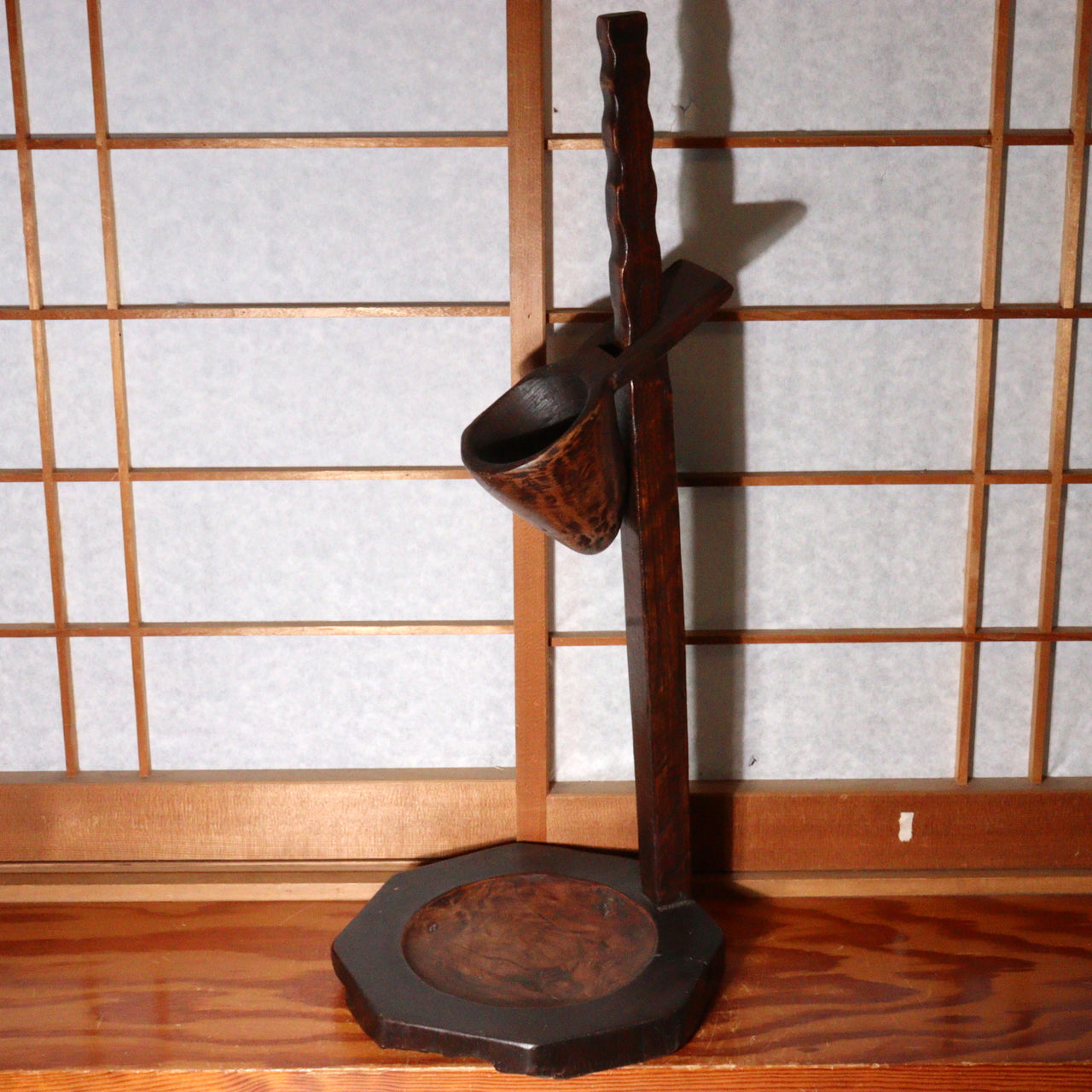 Antique Korean Wooden Candle Stand Dengjandae Handmade Simple Design WO388