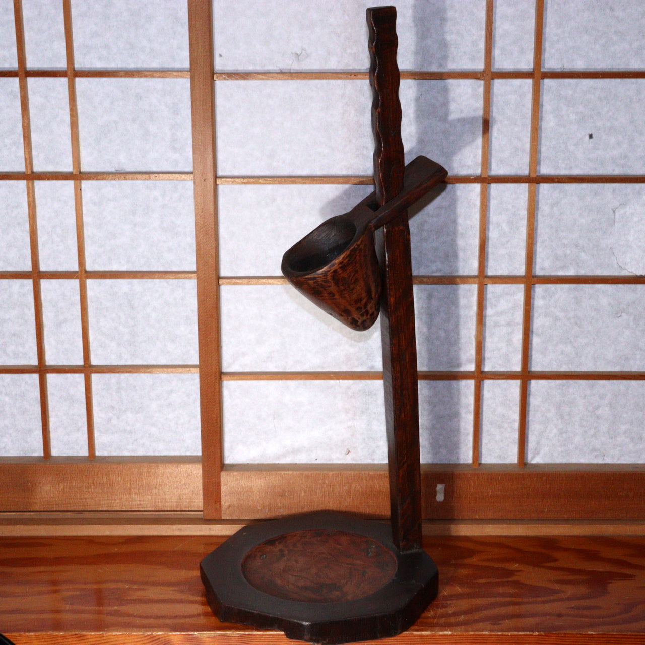 Antique Korean Wooden Candle Stand Dengjandae Handmade Simple Design WO388