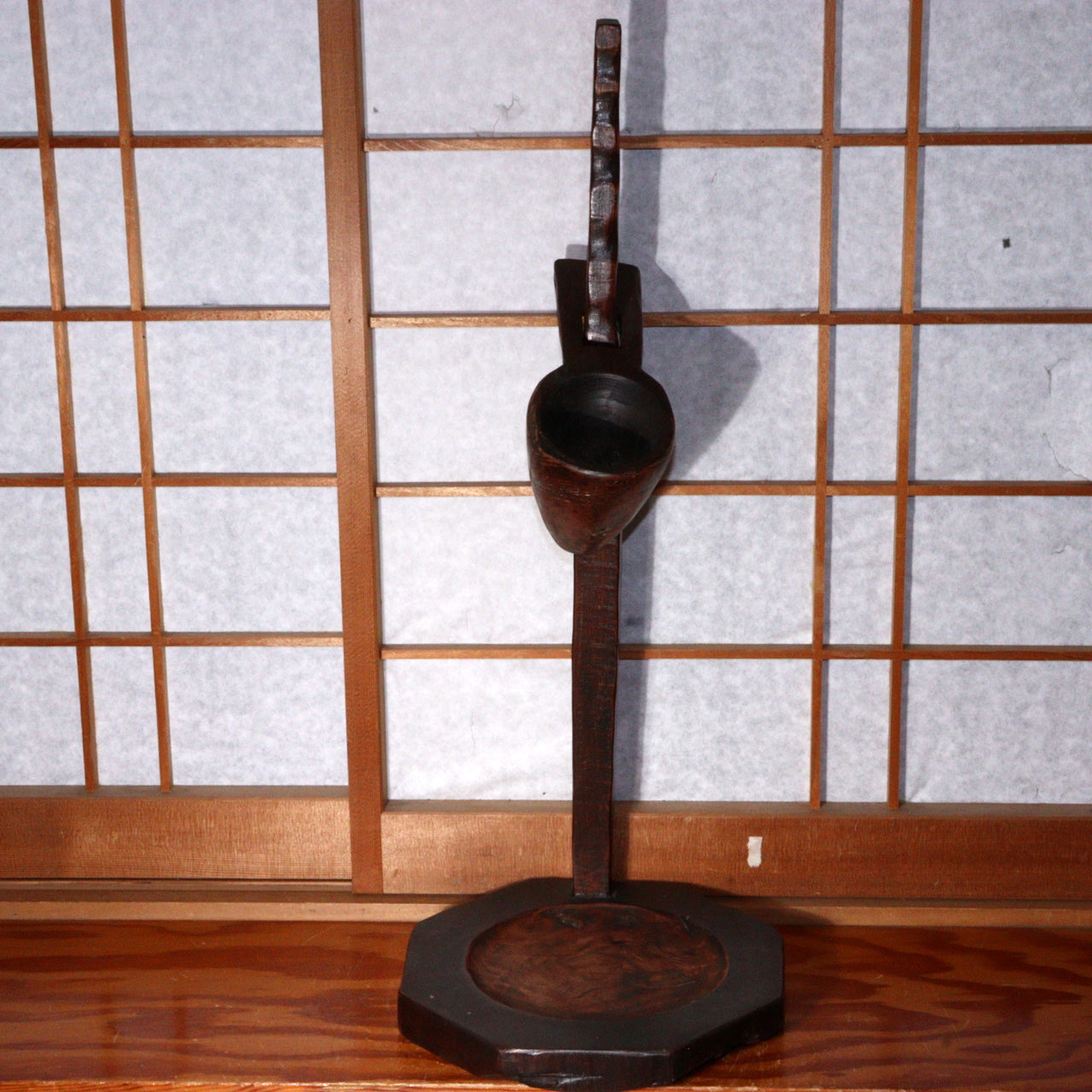Antique Korean Wooden Candle Stand Dengjandae Handmade Simple Design WO388