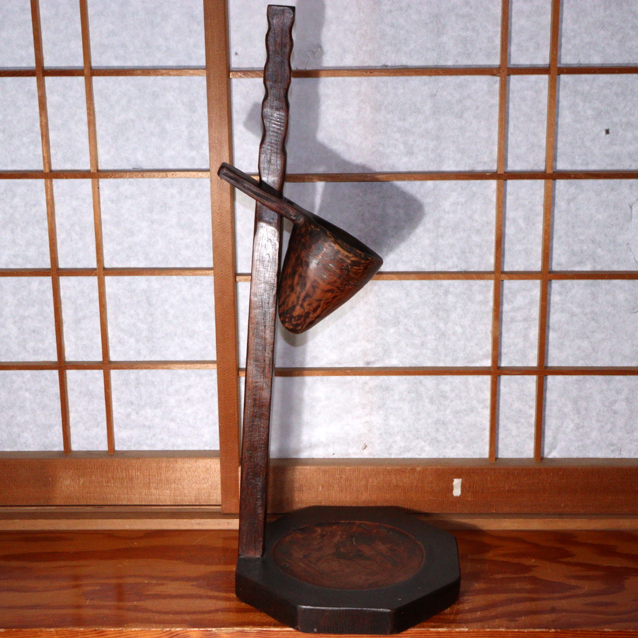 Antique Korean Wooden Candle Stand Dengjandae Handmade Simple Design WO388