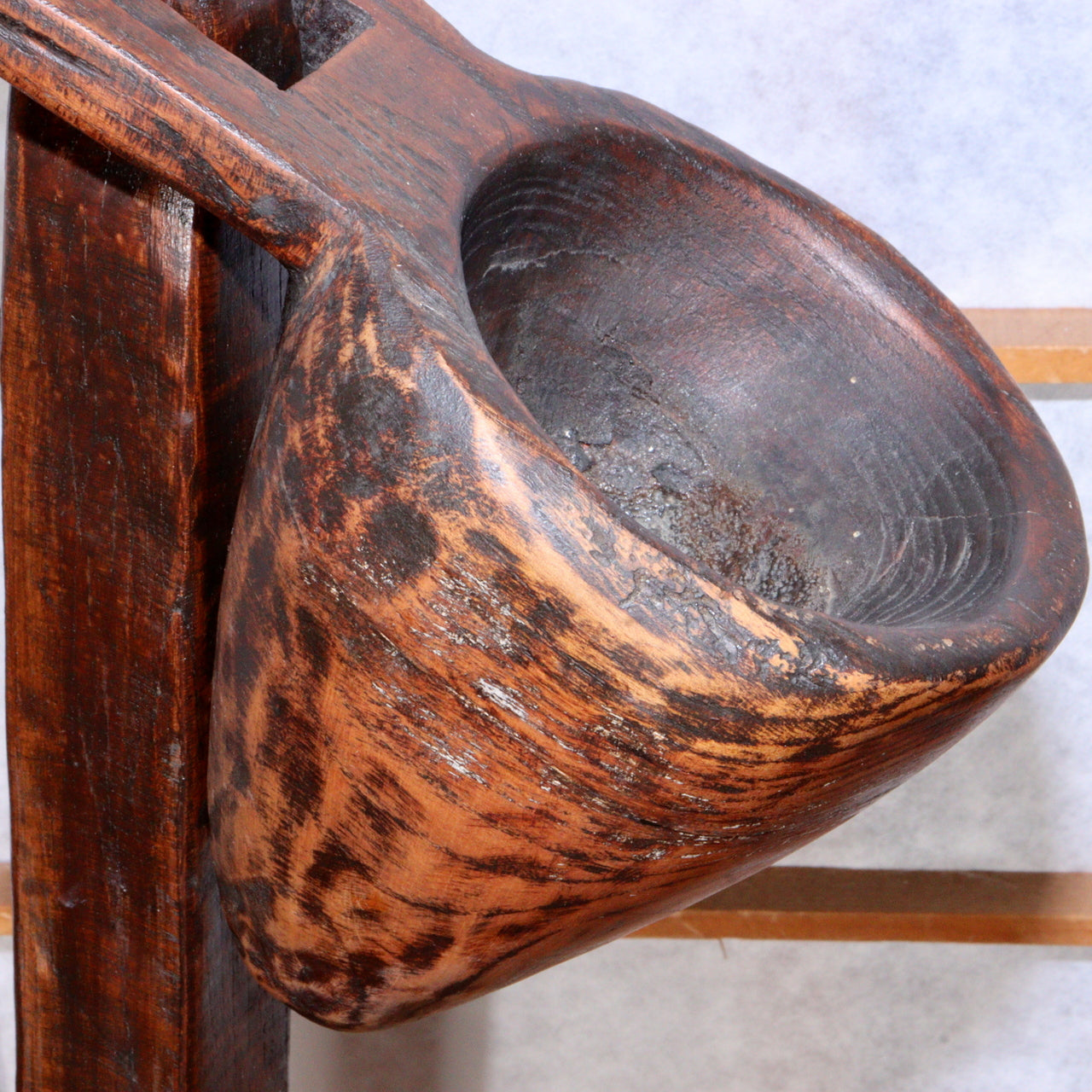 Antique Korean Wooden Candle Stand Dengjandae Handmade Simple Design WO388