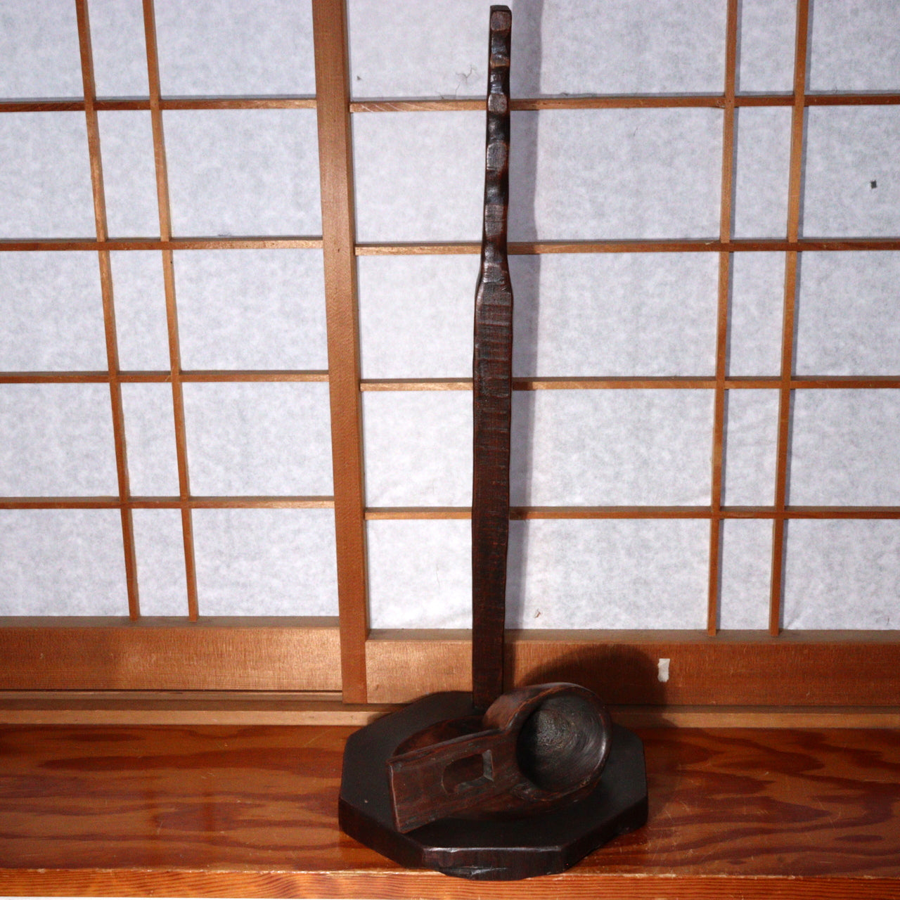 Antique Korean Wooden Candle Stand Dengjandae Handmade Simple Design WO388