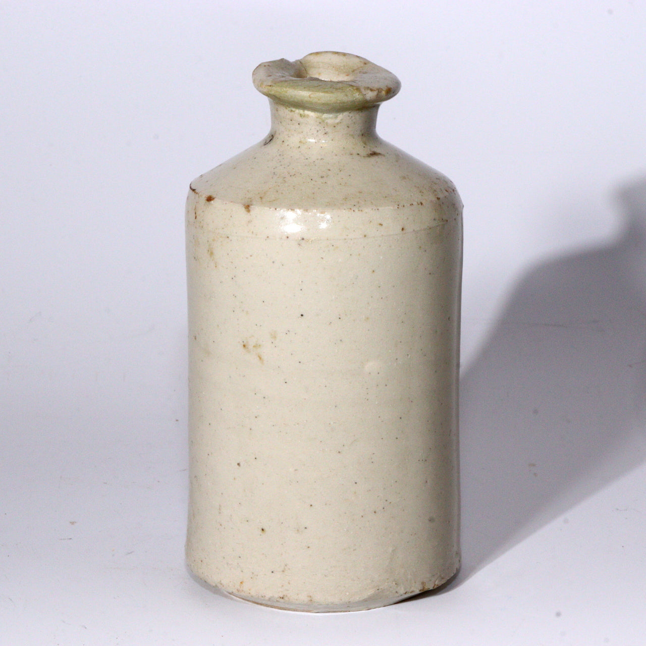 Antique British Ceramic Bottle Traditional Folk Art Pottery Shiratamba Like