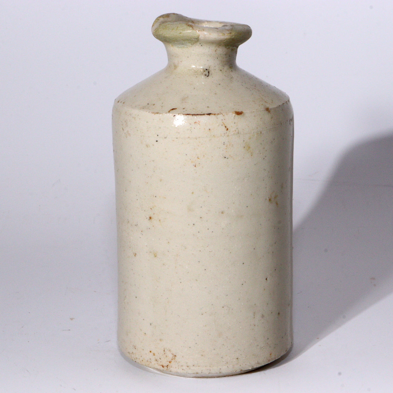 Antique British Ceramic Bottle Traditional Folk Art Pottery Shiratamba Like