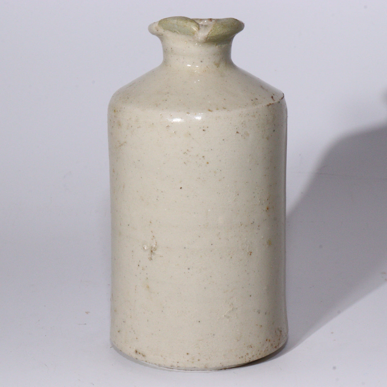 Antique British Ceramic Bottle Traditional Folk Art Pottery Shiratamba Like