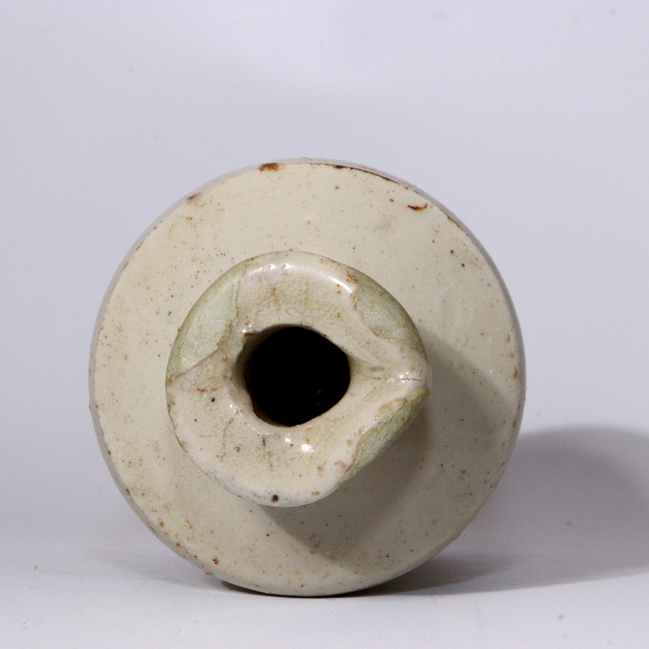 Antique British Ceramic Bottle Traditional Folk Art Pottery Shiratamba Like