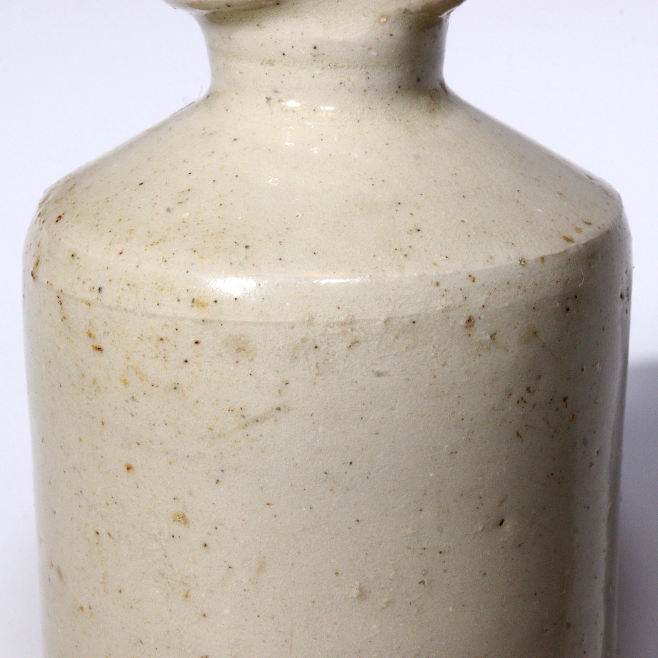 Antique British Ceramic Bottle Traditional Folk Art Pottery Shiratamba Like