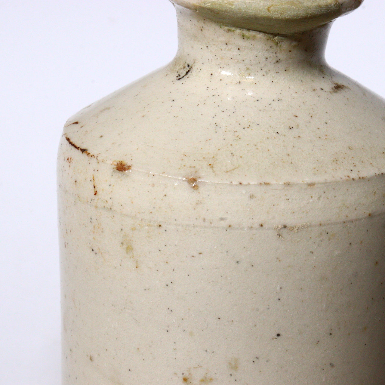 Antique British Ceramic Bottle Traditional Folk Art Pottery Shiratamba Like