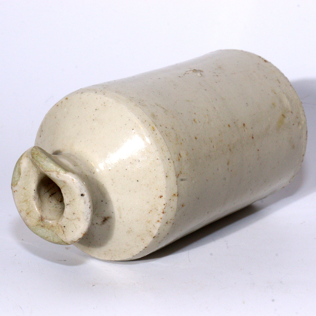 Antique British Ceramic Bottle Traditional Folk Art Pottery Shiratamba Like