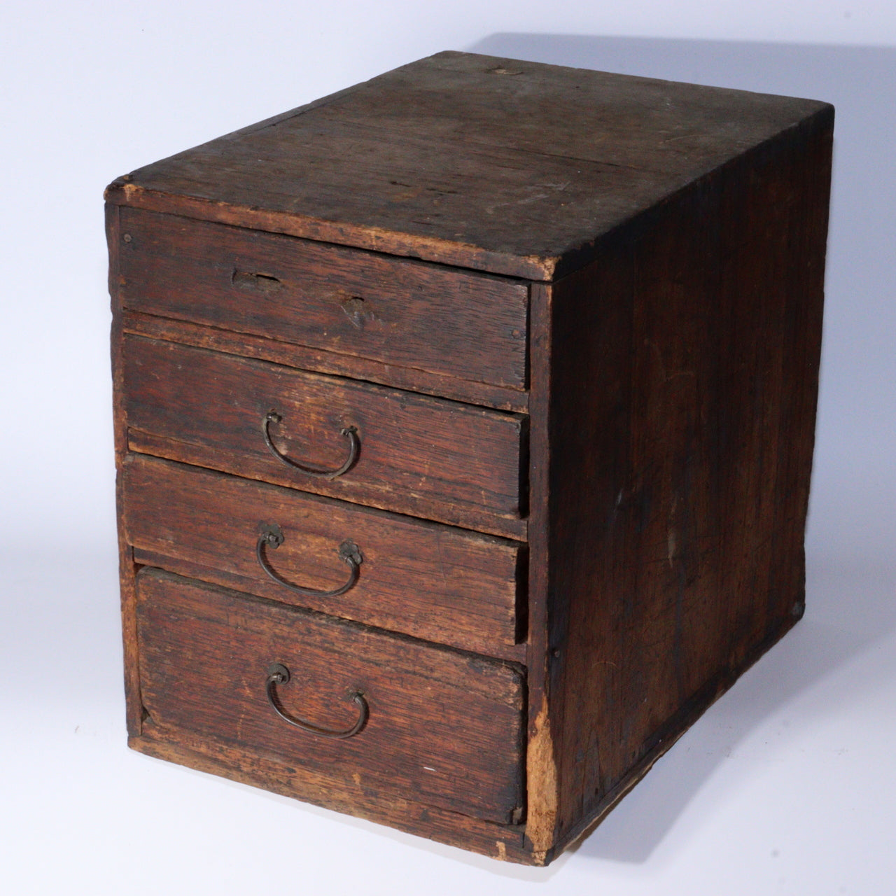 Japanese Antique wooden box Tansu chest of Drawers Meiji period WBX282