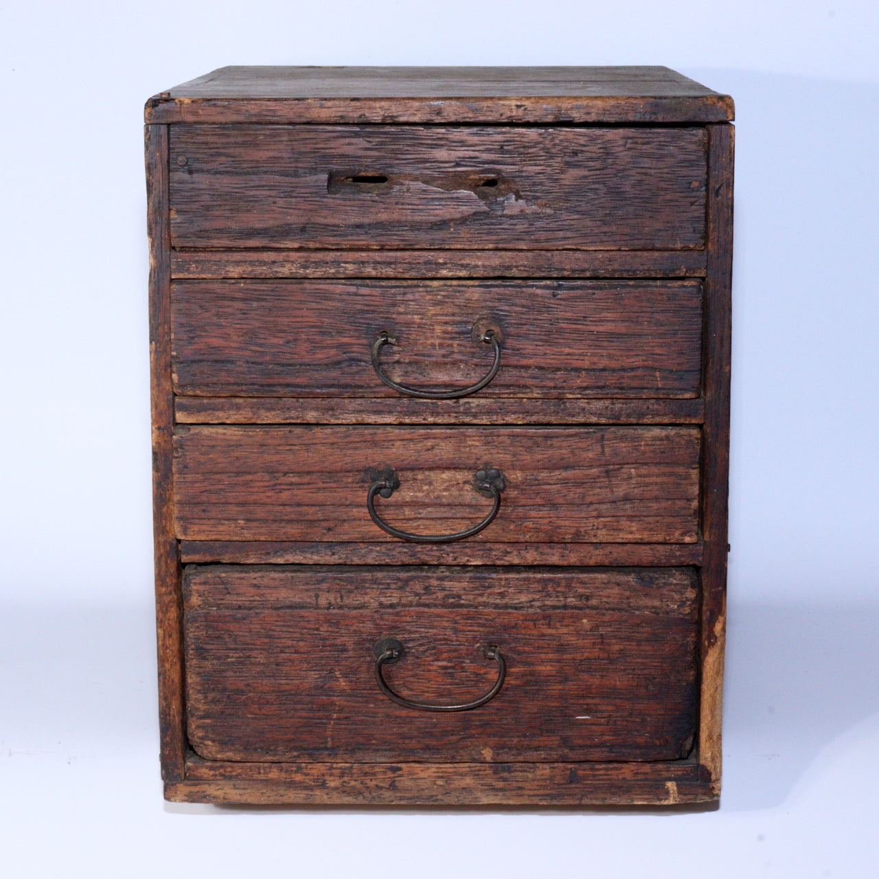 Japanese Antique wooden box Tansu chest of Drawers Meiji period WBX282