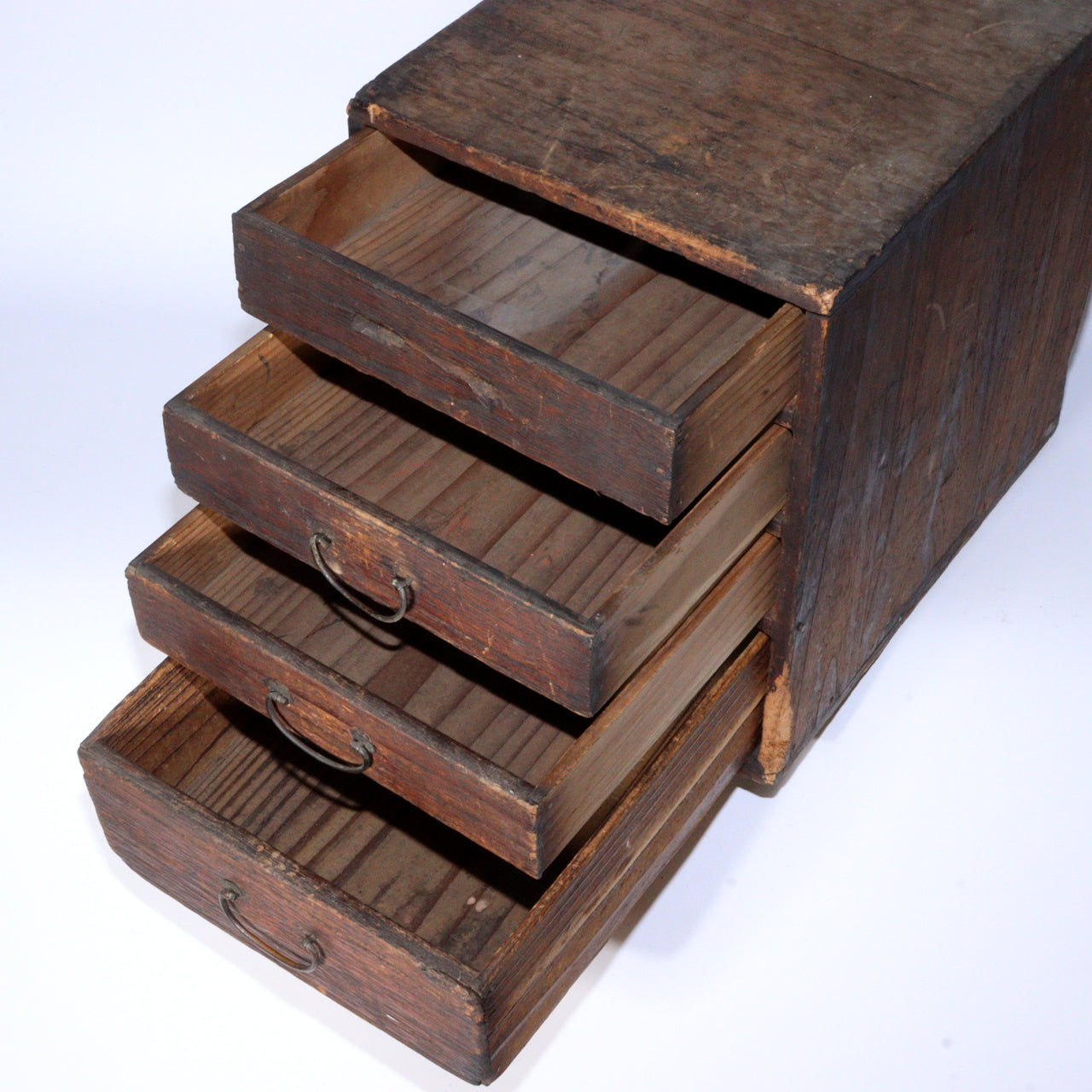 Japanese Antique wooden box Tansu chest of Drawers Meiji period WBX282