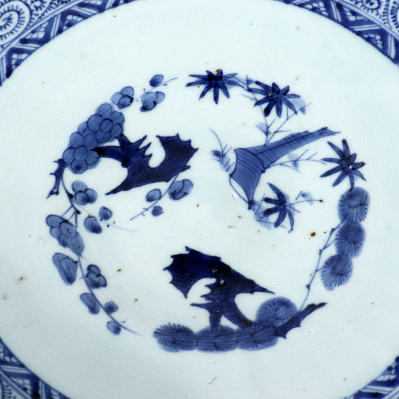Large 18.1 Antique Japanese Imari Plate Octopus Vine Takokarakusa Pattern IP117