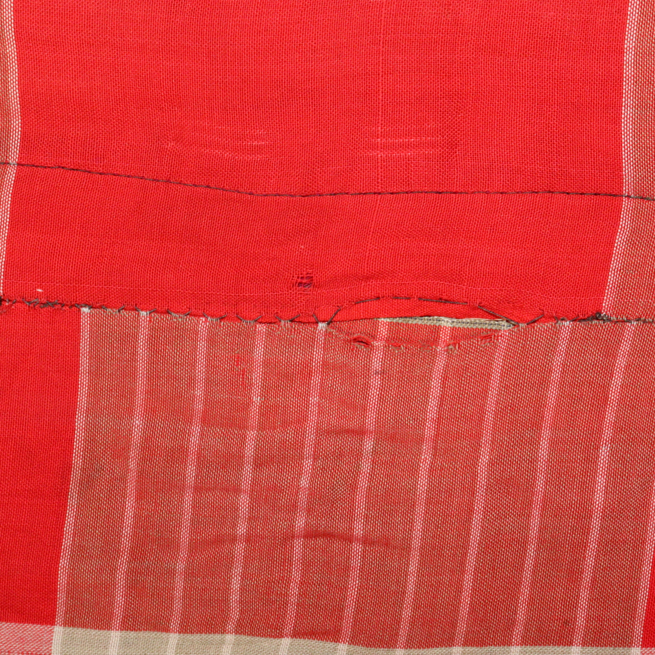 Antique Japanese Boro Two-Tone Design Patchwork Furoshiki Hand-Stitched Textile